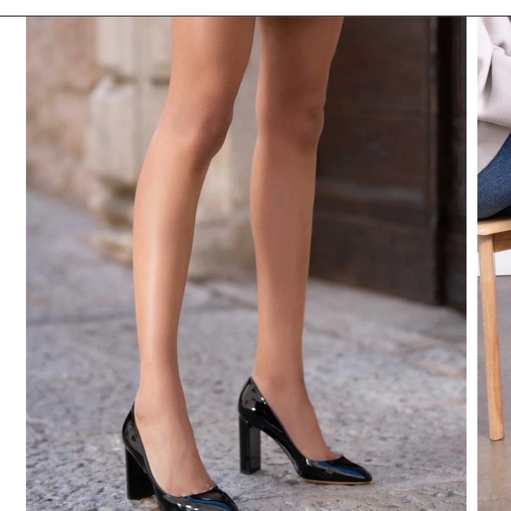 Sleek Black Block Heel Pumps